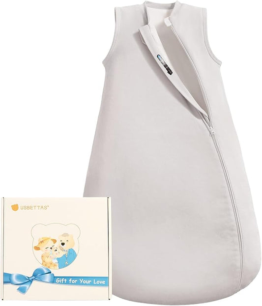 1.0 Tog 2.5 Tog Baby Sleep Sack, 100% Cotton Baby Sleeping Bag 3-24M, 2-Way Zipper Baby Wearable Blanket