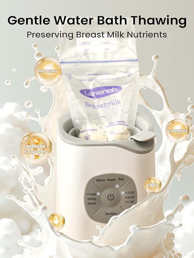 Grownsy Bottle Warmer, Baby Bottle Warmer Fast for Breastmilk & Formula, Accurate Temperature Control, Milk Warmer for All Bottles with Thaw, Sterilizing, Keep Warm, Heat Food