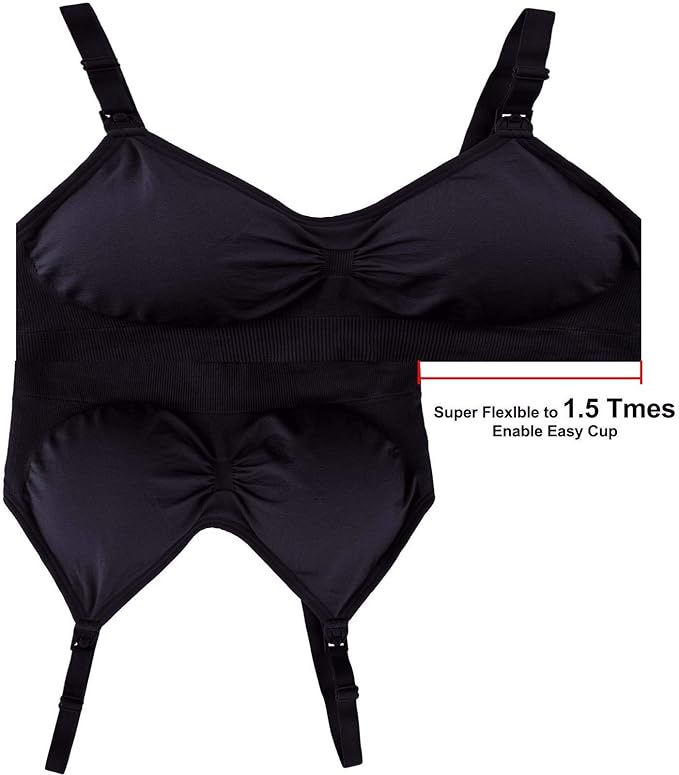 GXXGE 4Pack Nursing Bra for Breastfeeding Maternity Bras Push Up Silk Seamless Pregnancy Bralette Underwear