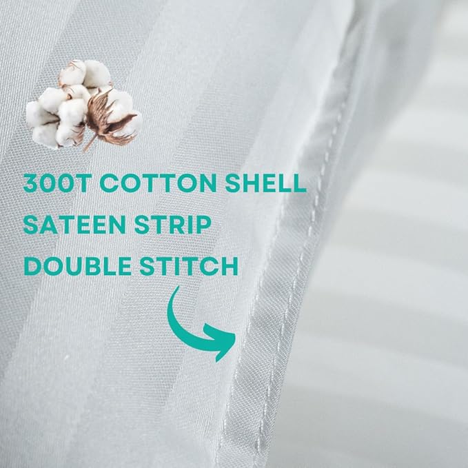 kinder Fluff Children Pillows for Bed (2X) 14x20in- The Only Kids Pillow 300T Cotton Shell & Down Alternative Fill - Travel Pillow for Children Bedding Set Sleeping Pillow Floor Bed Pillows- White- M