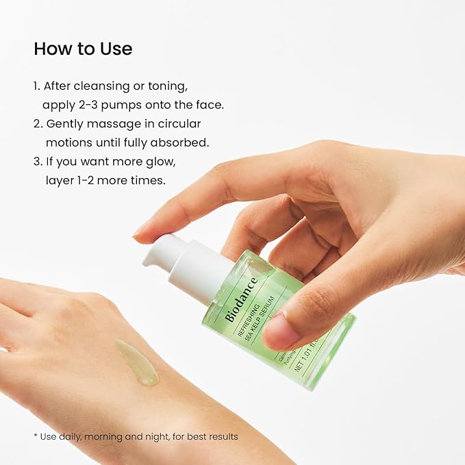 BIODANCE Refreshing Sea Kelp Serum, Oil & Sebum Control, Calming Serum for Oily & Combination Skin, Korean Skincare, Stocking Stuffers for Teen Girls | 1.01 fl.oz x 1 ea