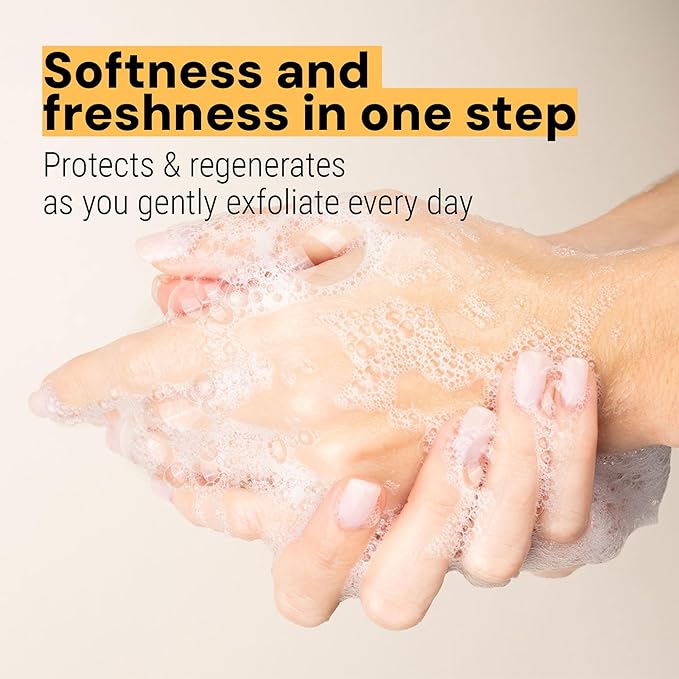 Panier des Sens - Liquid Hand Soap – Honey Exfoliating Hand Wash - French Marseille Moisturizing Soap with Coconut Oil - Refillable Kitchen & Bathroom Hand Soap - 97% Natural Ingredients -16.9 Fl.oz