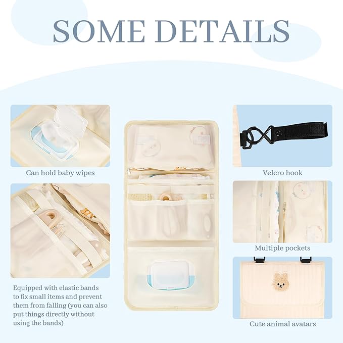 Diaper Bag Organizer,Foldable Small Diaper Pouch,Baby Travel Purse,Mom Bag for Outdoor