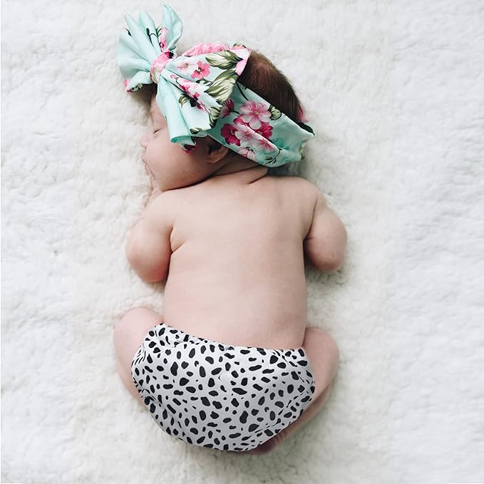 wegreeco Cloth Diapers 5 Pack with 5 Inserts, Washable Cloth Diapers for Babies, One Size Adjustable Reusable (Animal Party)