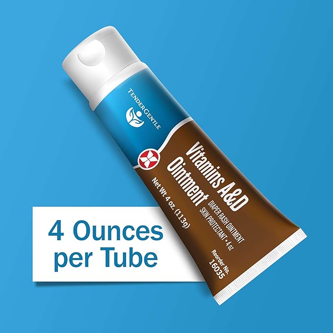 Vitamin A&D Ointment for Baby Diaper Rashes - 4 oz Tube, 4 Pack - A and D Ointment for Adults, Seniors, and Babies