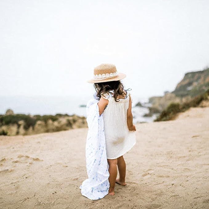 Little Unicorn Premium Cotton Swaddle Baby Blanket | Breathable Fabric | for swaddling, Play, Nursing & More (High Tide)