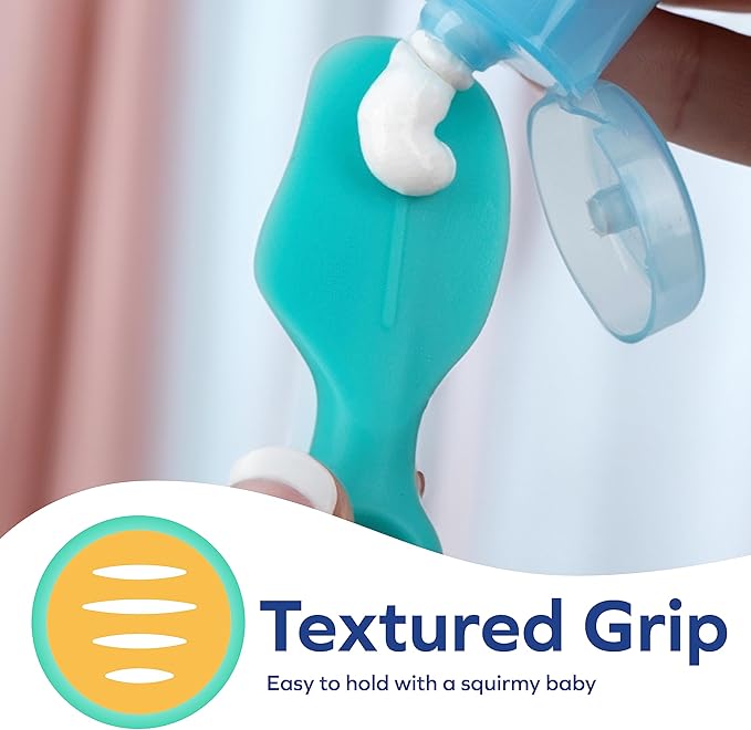 Dr. Talbot's Diaper Cream Brush for Babies - Diaper Rash Cream Applicator with Suction Base and Hygienic Case - Mini Size - Aqua Blue