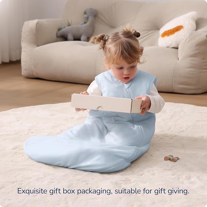 1.0 Tog 2.5 Tog Baby Sleep Sack, 100% Cotton Baby Sleeping Bag 3-24M, 2-Way Zipper Baby Wearable Blanket