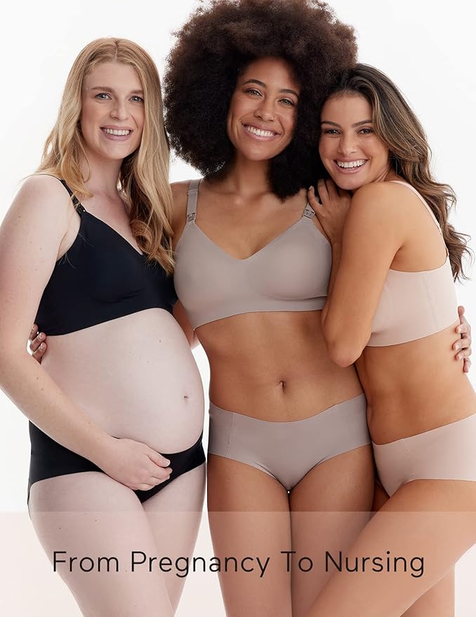Momcozy Nursing Bras for Breastfeeding, YN21 Seamless Ultra Comfort Maternity Bra, Natural Shape, Pregnancy Sleep Bralette
