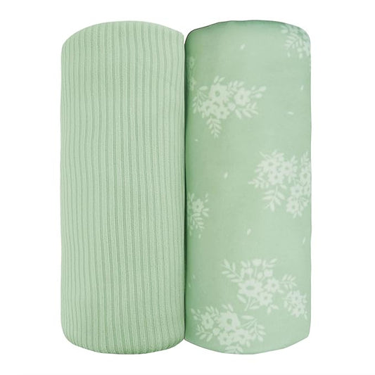 Viviland Jersey Swaddle Blanket, Ultra Soft Stretchy Receiving Blanket, Newborn Swaddle Wrap for Boys & Girls, 40 x 30 inches, 2 Pcs