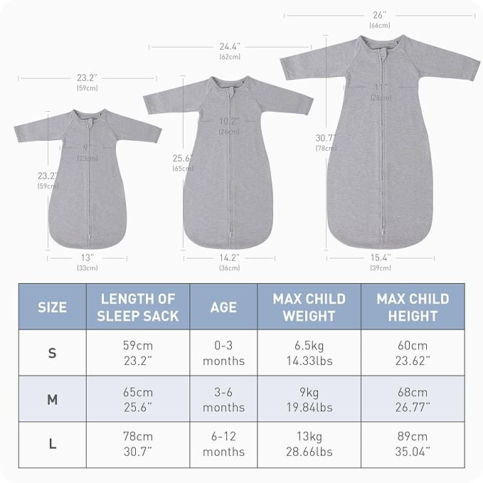 2 Pack Transitional Swaddle Sack with Arms Up & Sleeves, Mitten Cuffs, 2-Way Zipper, Sleep Sacks Blanket for Newborns - Calms Startle Reflex, Newborns Baby Boys & Girls Sleep Bag