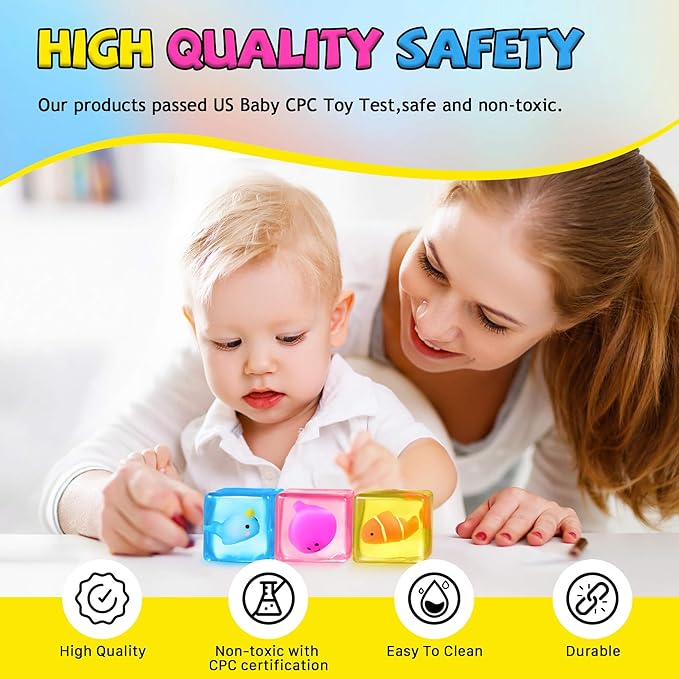 Stress Cube Fidget Toys Adults - Sensory Toys for Kids with Autism Stress Balls for Adults Squishy Toys for Anxiety Squeeze Fidgets for Teens Stress Relief Gifts for 3 4 5-7 8-12 Year Old Girls Boys