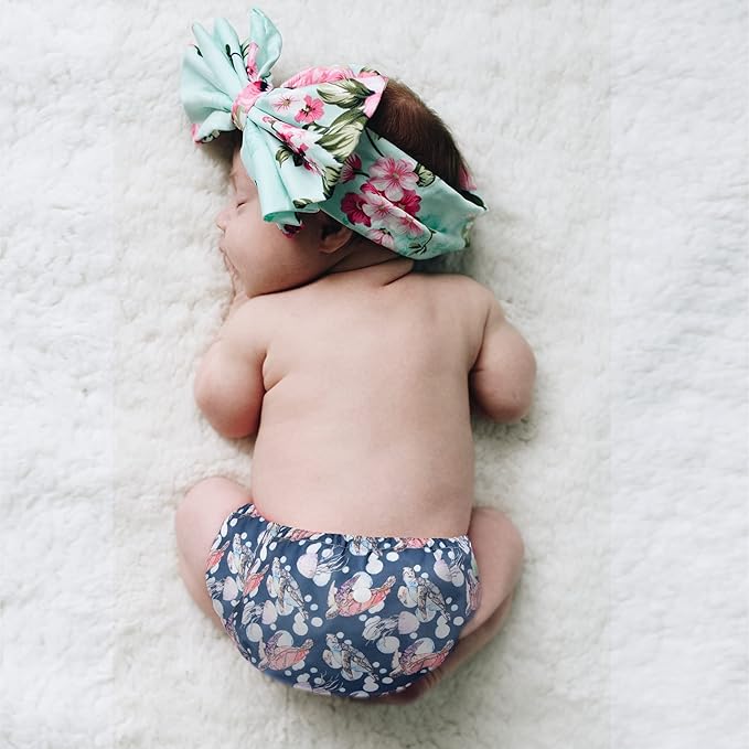 wegreeco Cloth Diapers 5 Pack with 5 Inserts, Washable Cloth Diapers for Babies, One Size Adjustable Reusable (Boy Car & Sail)