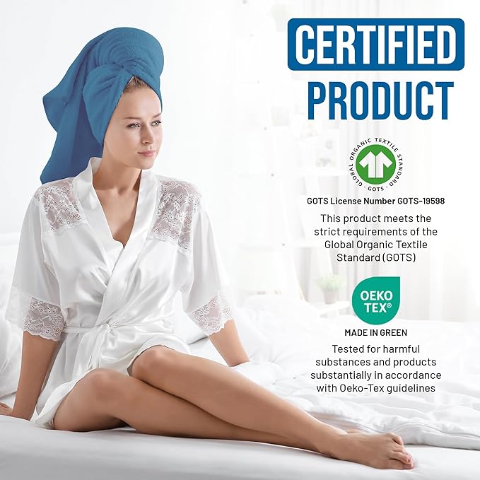 TOWELTIQUE- Organic Cotton Luxury Bath Towels Pack of 4 GOTS & Oeko- TEX Certified | Premium Soft, Absorbent & Quick-Drying Towels for Bathroom, Gym, Spa & Hotel Use – Turquoise