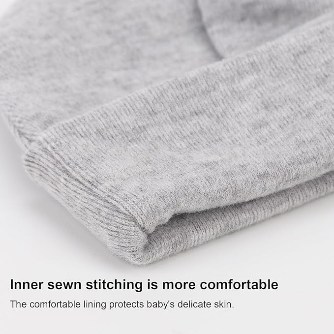 Newborn Baby Hats and Mittens Set Infant Bow Beanie Cap Toddler Gloves Newborn Hospital Hats for Baby Boy Girl 0-6 Months