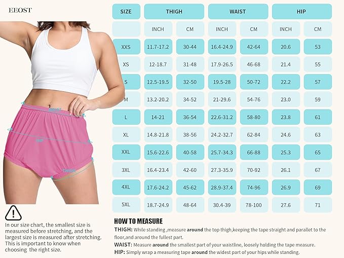 Women's Plastic Pants for Adult Diapers Incontinence Waterproof Cloth Diaper Cover Leakproof Rubber Underwear Alternative (Pink, 2XL)