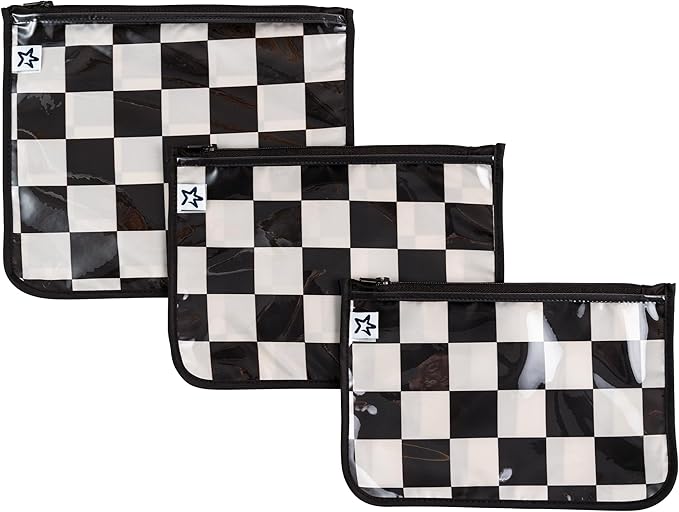 Tiny Twinkle Mess-Proof Travel Bags | TSA Airline Compliant, Zipper Closure, Clear Front Pouch, Diaper Bag Packing, Toiletry or Makeup Cosmetics Organizer