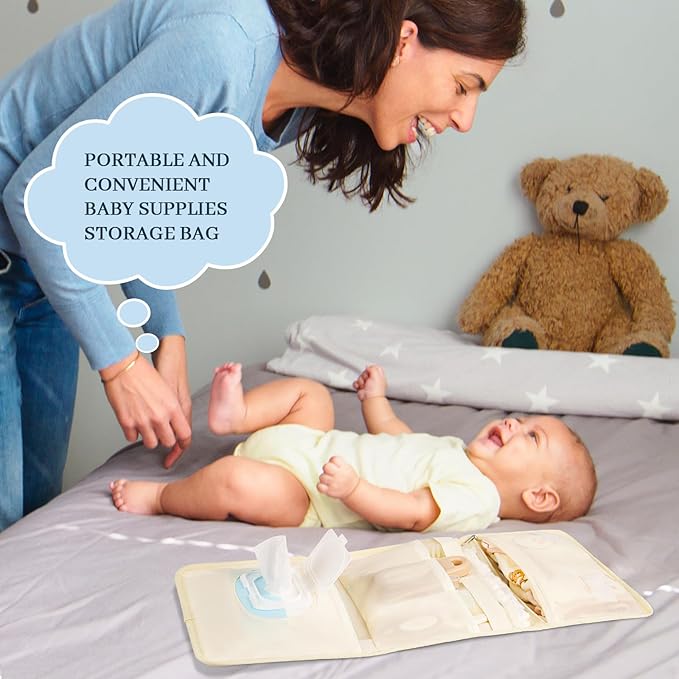 Diaper Bag Organizer,Foldable Small Diaper Pouch,Baby Travel Purse,Mom Bag for Outdoor