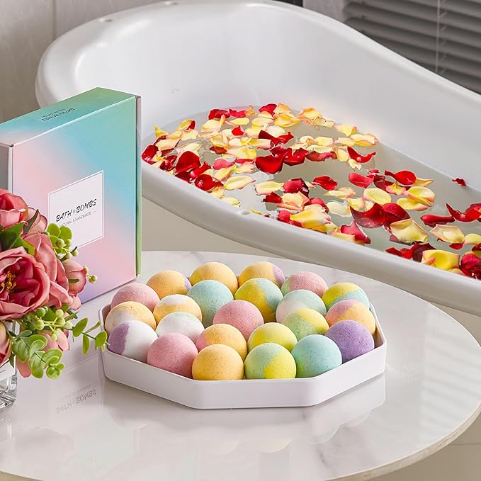 Organic Bath Bombs Women,Nature Bath Bombs for Women Relaxing,Womens Bath Bomb Gift Set