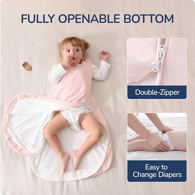 1.0 Tog 2.5 Tog Baby Sleep Sack, 100% Cotton Baby Sleeping Bag 3-24M, 2-Way Zipper Baby Wearable Blanket