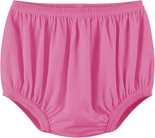 Adult Diaper Cover for Incontinence Noiseless Leak-Protection Underwear Plastic Pants Over Diapers Waterproof Rubber Pants (Pink, X-Small)