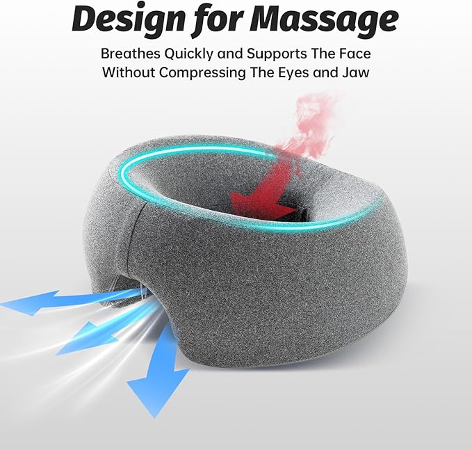 Face Down Pillows for Massage Table, Massage Headrest for Bed, Face Cradle for Spa, BBL Pillow After Surgery Post Eye Surgery Recovery & Vitrectomy Recovery Equipment Removable Cover Grey