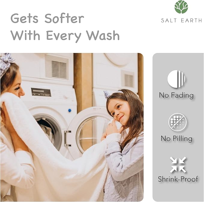 Salt Earth 100% Organic Cotton GOTS Certified 2-Layered Swaddle Baby Blanket, 2 Pack,47"x47" Receiving Blankets for Swaddling,Wrap for Boy & Girl, Newborn Baby Essentials, Registry (2 Solid Colour)