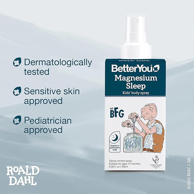 BetterYou Kids Bundle - Magnesium Sleep Body Lotion and Magnesium Sleep Kids' Body Spray - Baby Cream - Lavender and Chamomile Infused - 2 pc