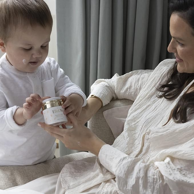 ELLAOLA 96 Hour Deep Moisturizing Baby Face Cream for Dry, Eczema Prone & Sensitive Skin - Daily Organic Face Lotion Nourishes & Hydrates, Fragrance Free | 1.7 fl. oz.