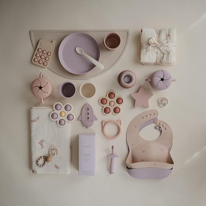 mushie Muslin Baby Swaddle Blanket | 100% Organic Cotton (Flowers)