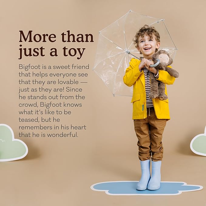 Slumberkins 14" Bigfoot Kin & 2 Board Books Complete Set Bundle | Soft Plush Toy for Ages 0+ | Enhances Self-Esteem & Positive Relationships (Bigfoot Kin Plush + 2 Board Books)