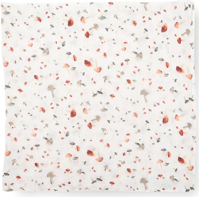 Little Unicorn Premium Cotton Swaddle Baby Blanket | Breathable Fabric | for swaddling, Play, Nursing & More (Mushrooms)