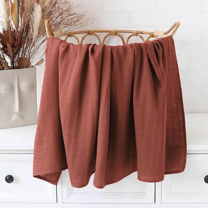 Viviland Muslin Swaddle Blankets, Breathable and Skin-Friendly Baby Receiving Blankets, 2-Pack Sun, 47 x 47 inches