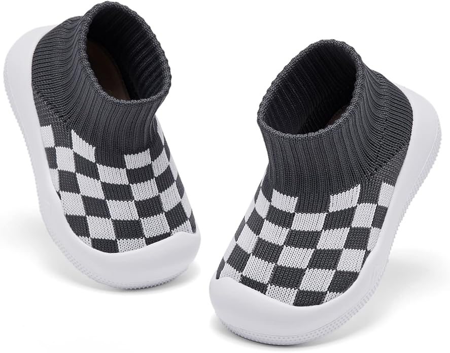 Eashi Baby Boy Girl Non-Skid Indoor Infant Walking Shoes Breathable Warm Elastic Sock Shoes with Memory Sole Protect Toes Outdoor Sneakers