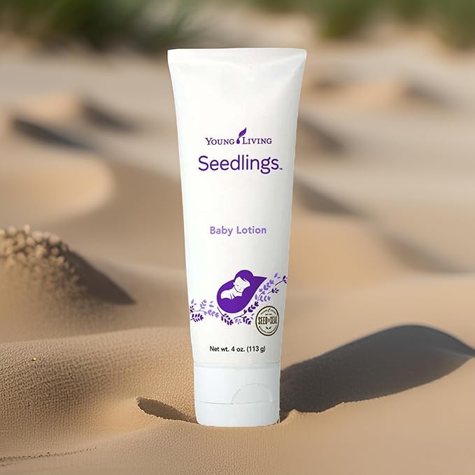 Young Living Seedlings Baby Lotion - 4 oz - Hypoallergenic Skincare for Delicate & Sensitive Infant Skin - Gentle, Non-Greasy, Soothing Hydration & Softness