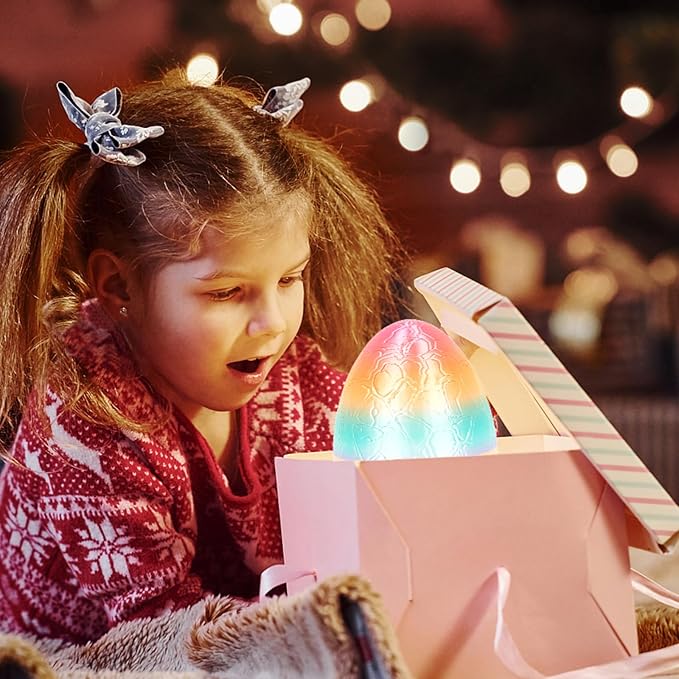 3D Printed Dragon Kids Dinosaur Toys 3D Printed Fidget Toys, Articulated Dragon Egg, 3D Dragon, Home Office Decor Executive Desk Toy 3D Printed Dragon Eggs with Dragon Inside (Rainbow)