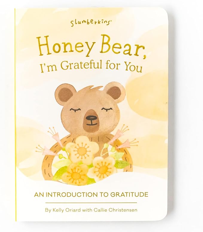 Slumberkins Honey Bear Snuggler & 2 Board Books Complete Set Bundle | Promotes Gratitude, Respect & Sharing | Social Emotional Tools for Ages 0+ (Honey Bear Snuggler Plush + 2 Board Books)