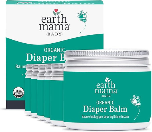 Earth Mama Organic Economy Size Diaper Balm | Diaper Cream for Baby | EWG Verified, Petroleum & Artificial Fragrance-Free with Calendula for Sensitive Skin, 4-Fluid Ounce (6-Pack)