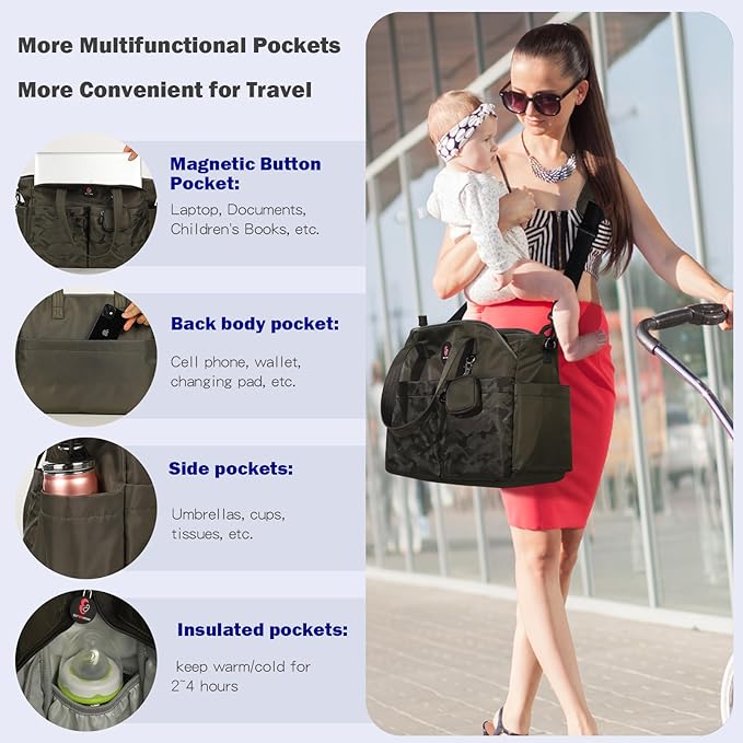 Diaper Bag Tote: Large Tote Baby Bag Boy Diaper Bag Stylish Girl Diaper Bag,Shoulder Mommy Bag