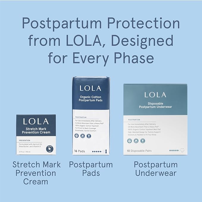 LOLA Stretch Mark Prevention Cream with Apricot Oil, Shea Butter, Vitamin E, Unscented