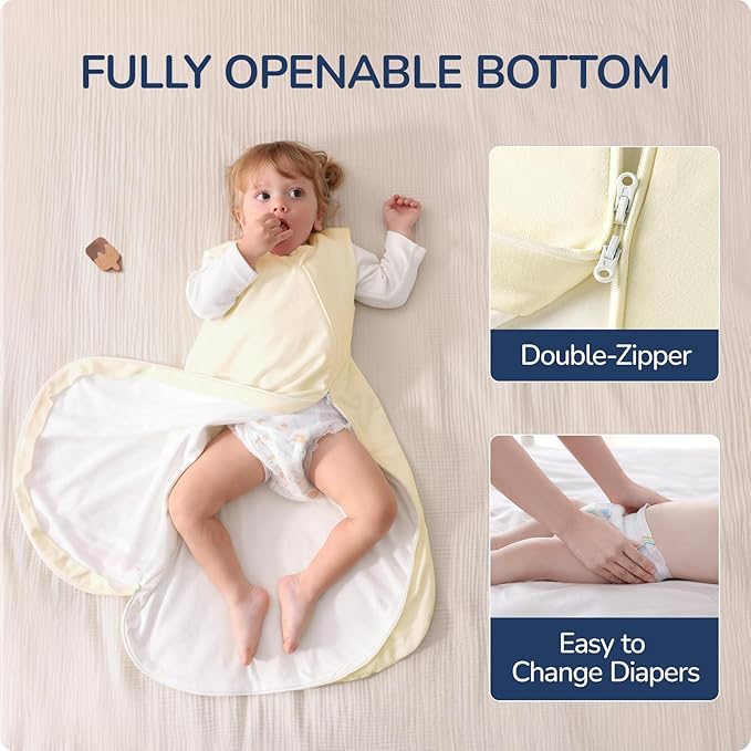 1.0 Tog 2.5 Tog Baby Sleep Sack, 100% Cotton Baby Sleeping Bag 3-24M, 2-Way Zipper Baby Wearable Blanket