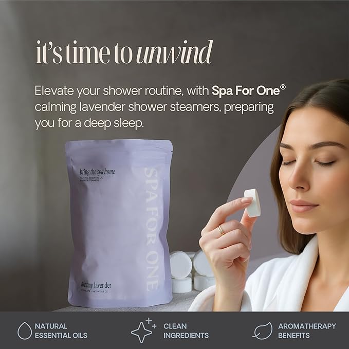 Shower Steamers Aromatherapy 10 Pack - Made in USA with Natural Essentials Oils for Christmas Stocking Stuffers, Birthday Gifts for Women and Men, White Elephant, Relaxation - Lavender