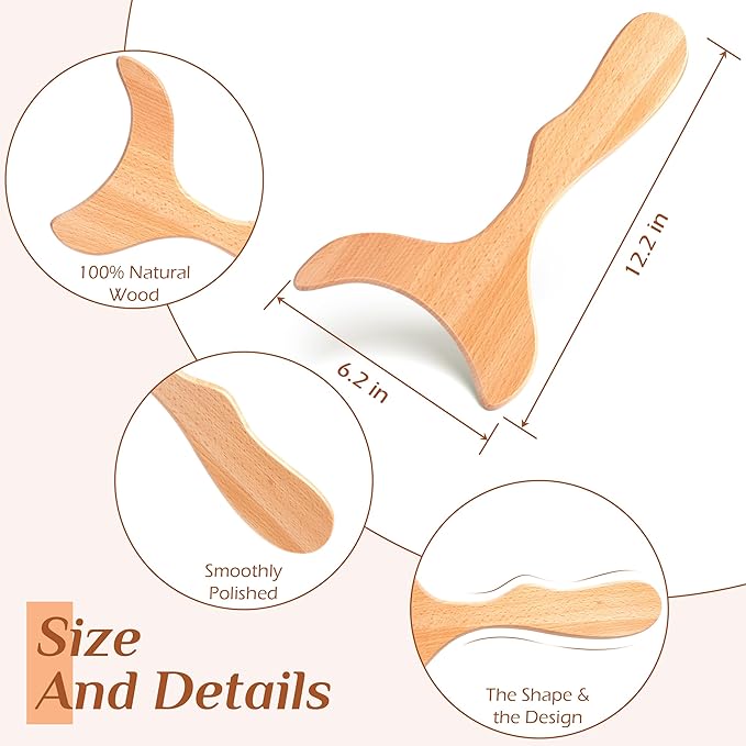 Wood Therapy Massage Tools, Wooden Lymphatic Drainage Massager, Body Sculpting Tools, Wood Therapy Tools for Cellulite Reduction, Muscle Tension Relief, Body Contouring and Shape Enhancement