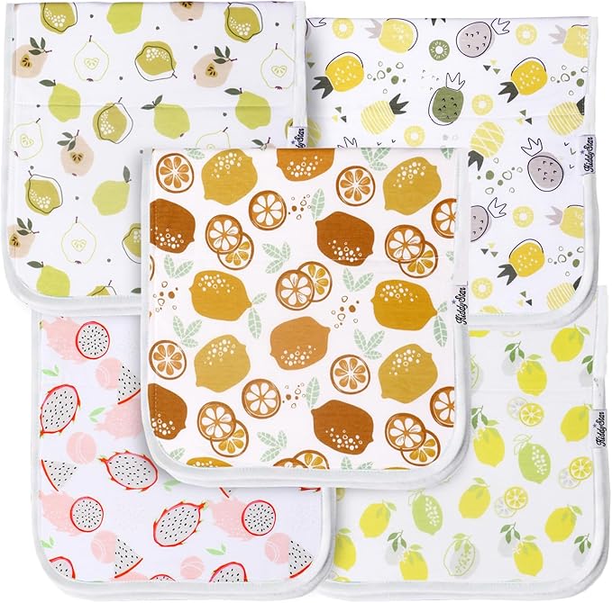 Premium 5-Pack Large Organic Cotton Burp Cloths – 3 Layers, Ultra Soft & Absorbent Burping Towel, Shoulder Towel & Hand Towel