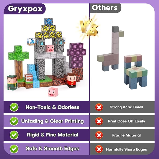 Magnetic Blocks, Magnetic Building Blocks 100pcs, Magnetic Blocks for Kids Ages 4-8, Magnetic Cubes STEM Sensory Toys for Ages 3+ Toddlers Boys & Girls–Christmas Birthday Party Kids Gifts