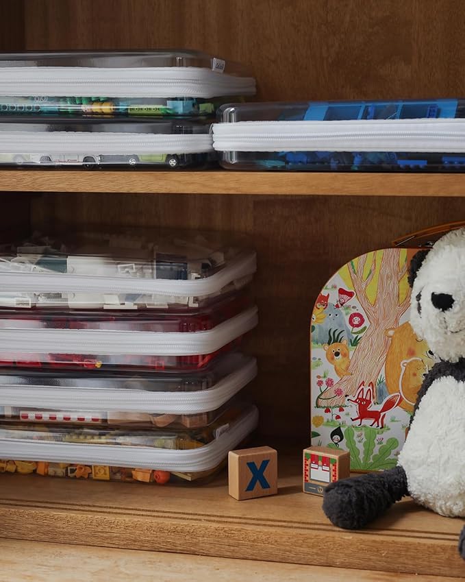 3PCS Clear Hard Shell Case Double Zippered, Diaper Bag Organizing Pouches, Waterproof Cosmetic Bag, Kid's Toy Storage Organizer Bins, Pencil Case, Halloween Thanksgiving Storage Bins