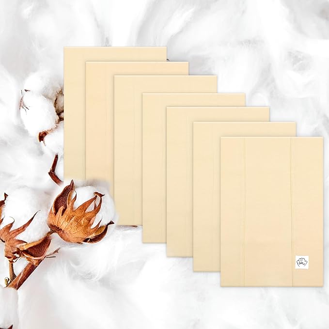 Baby Burp Cloths for Boys and Girls - 7 Pack Large 100% Organic Cotton - Double Layered Extra Absorbent Burp Rags, Pastel