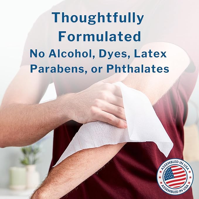 McKesson Washcloth Wipes for Adults, Unscented (3 Pack, 288 Washcloths) Disposable Wash Cloths for Body - Fragrance-Free No-Rinse Formula - Good for Incontinence and Elderly - 96 Wipes Per Pack