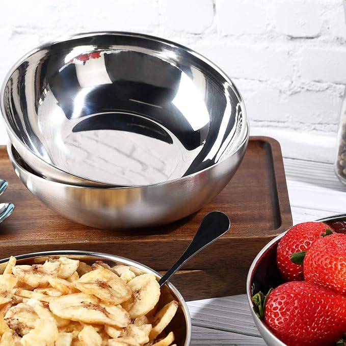 Stainless Steel Bowls for Kids , 18/8 Stainless Steel Toddler Bowl, BPA-Free , Durable & Easy Clean, 4 Pack - 14.5 oz Perfect for Baby Meals, Snacks, Serving and Travel & Home Use, Dishwasher Safe