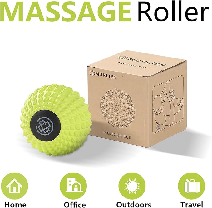 Massage Roller Ball, Deep Tissue Massager for Myofascial Release, Mobility Ball for Exercise and Workout Recovery, Alleviating Neck, Back, Legs, Foot or Muscle Tension - Green, 8cm / 3.15in